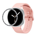 Speed Bezel and Solid Color Stitched Silicone Watch Band, For Samsung Galaxy Watch8 44mm, For Samsung Galaxy Watch8 40mm