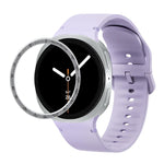 Speed Bezel and Solid Color Stitched Silicone Watch Band, For Samsung Galaxy Watch8 44mm, For Samsung Galaxy Watch8 40mm