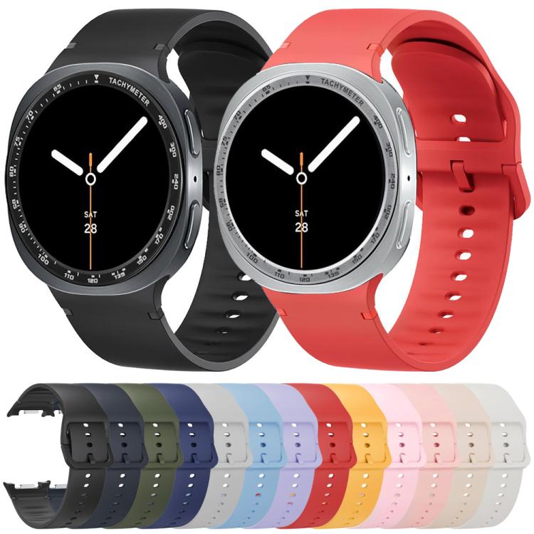 Speed Bezel and Solid Color Stitched Silicone Watch Band, For Samsung Galaxy Watch8 44mm, For Samsung Galaxy Watch8 40mm