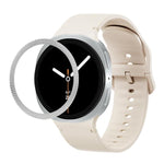 Rhombic Texture Bezel and Solid Color Stitched Silicone Watch Band, For Samsung Galaxy Watch8 44mm, For Samsung Galaxy Watch8 40mm