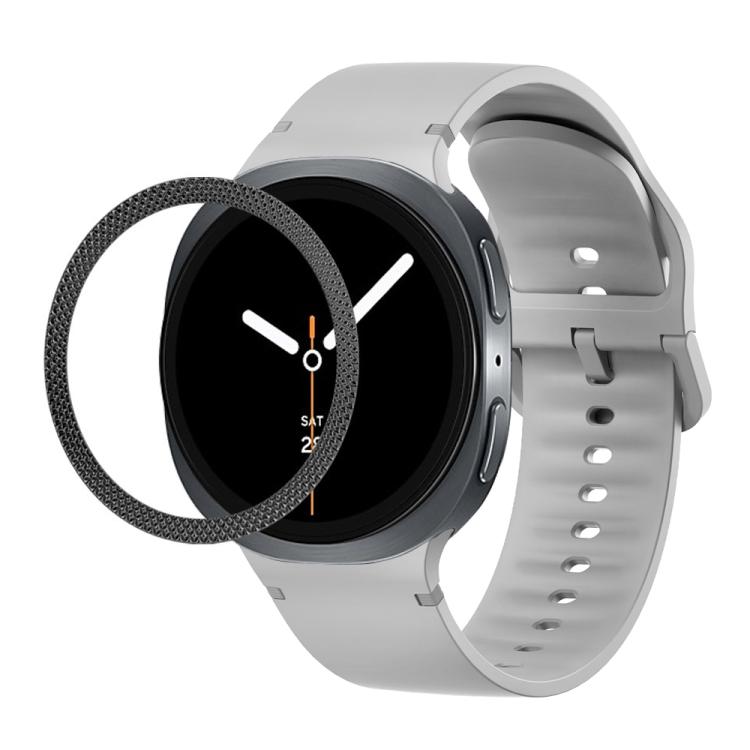 Rhombic Texture Bezel and Solid Color Stitched Silicone Watch Band, For Samsung Galaxy Watch8 44mm, For Samsung Galaxy Watch8 40mm