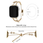 Copper-Inlaid Zircon 5-petal Flower Bracelet Watch Band, For Apple Watch 46mm / 49mm / 45mm / 44mm, For Apple Watch 42mm / 41mm / 40mm / 38mm