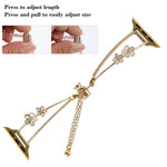 Copper-Inlaid Zircon 5-petal Flower Bracelet Watch Band, For Apple Watch 46mm / 49mm / 45mm / 44mm, For Apple Watch 42mm / 41mm / 40mm / 38mm