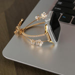 Copper-Inlaid Zircon 5-petal Flower Bracelet Watch Band, For Apple Watch 46mm / 49mm / 45mm / 44mm, For Apple Watch 42mm / 41mm / 40mm / 38mm