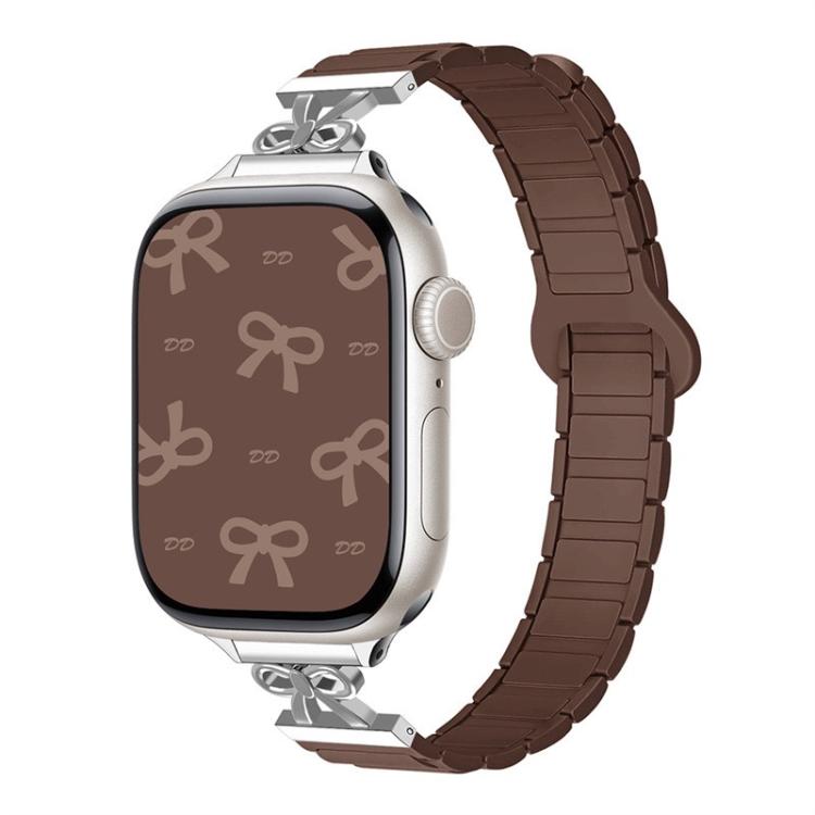 Bow Small Waist Magnetic Silicone Watch Band, For Apple Watch 46mm / 49mm / 45mm / 44mm, For Apple Watch 42mm / 41mm / 40mm / 38mm
