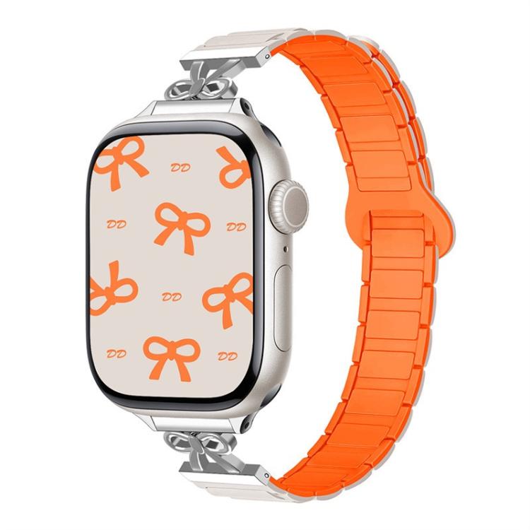 Bow Small Waist Magnetic Silicone Watch Band, For Apple Watch 46mm / 49mm / 45mm / 44mm, For Apple Watch 42mm / 41mm / 40mm / 38mm