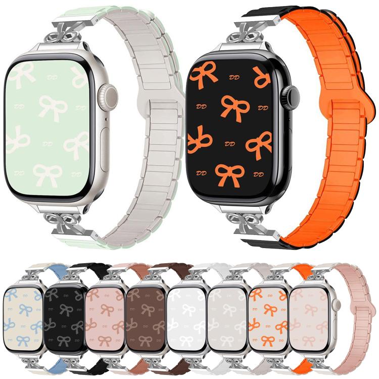 Bow Small Waist Magnetic Silicone Watch Band, For Apple Watch 46mm / 49mm / 45mm / 44mm, For Apple Watch 42mm / 41mm / 40mm / 38mm