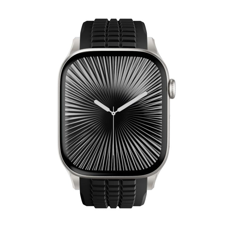 Knurled Texture Folding Buckle Silicone Watch Band, For Apple Watch 46mm / 49mm / 45mm / 44mm
