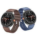 Metal Head Leather Skin Silicone Watch Band, For Samsung Galaxy Watch8 / Watch8 Classic