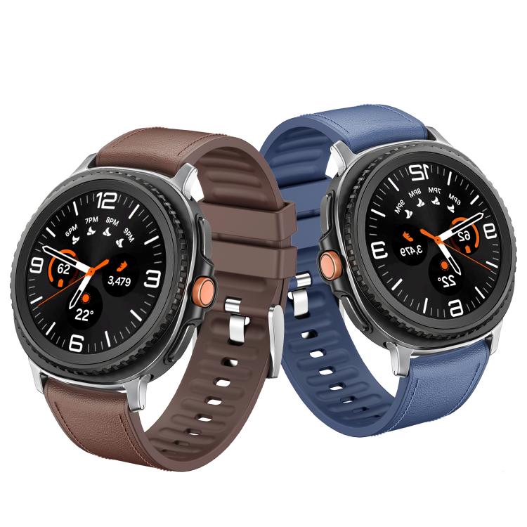 Metal Head Leather Skin Silicone Watch Band, For Samsung Galaxy Watch8 / Watch8 Classic