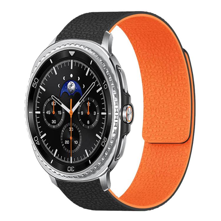 Lychee Texture Soft Magnetic Silicone Watch Band, For Samsung Galaxy Watch Ultra 47mm / Ultra 2025, For Samsung Galaxy Watch8 / 8 Classic
