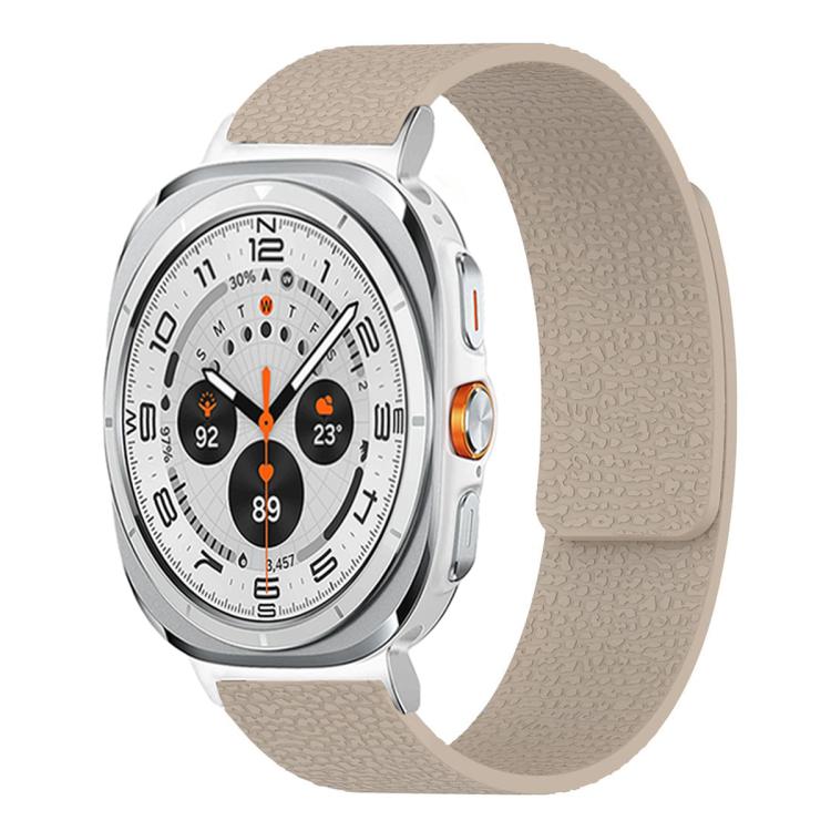 Lychee Texture Soft Magnetic Silicone Watch Band, For Samsung Galaxy Watch Ultra 47mm / Ultra 2025, For Samsung Galaxy Watch8 / 8 Classic