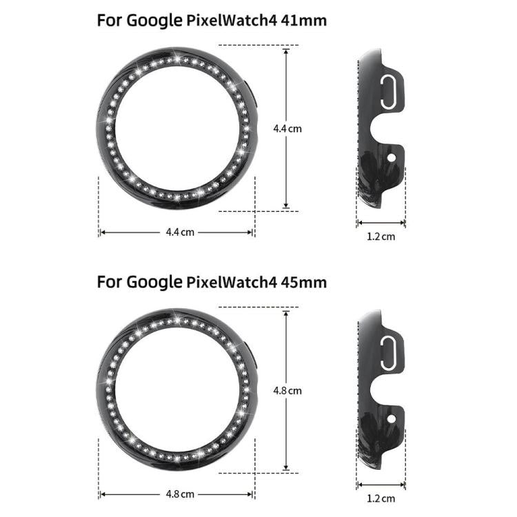 Einreihige, diamantförmige Schutzhülle aus Polycarbonat für Google Pixel Watch4 (45 mm und 41 mm)
