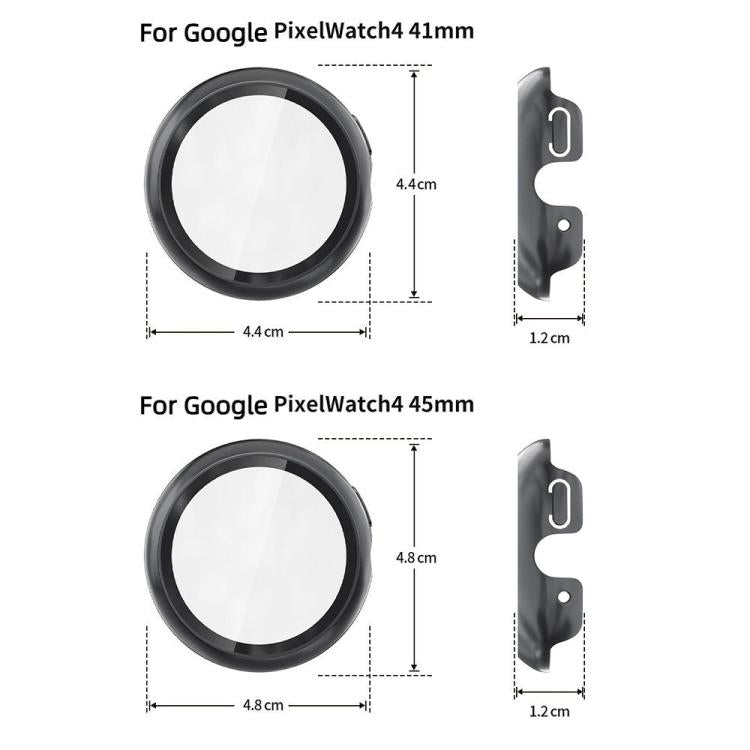 Integrierte Schutzhülle aus gehärtetem Polycarbonat für Google Pixel Watch4 (45 mm) und Google Pixel Watch4 (41 mm)