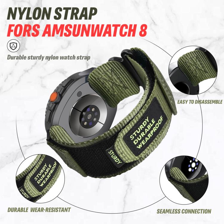 Two Sections Nylon Hook And Loop Fastener Watch Band, For Samsung Galaxy Watch8 / Watch8 Classic