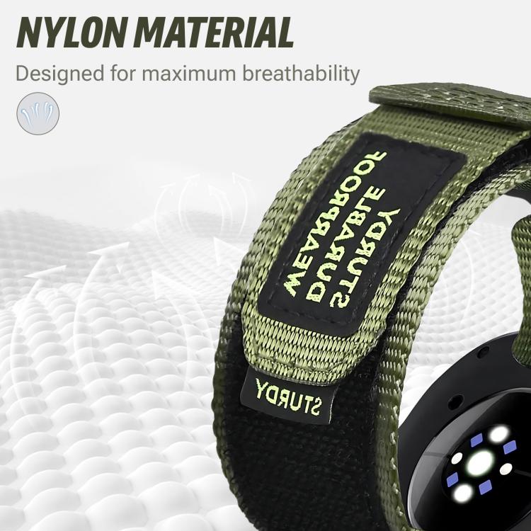 Two Sections Nylon Hook And Loop Fastener Watch Band, For Samsung Galaxy Watch8 / Watch8 Classic