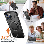 Kalebol Magnetic MagSafe Rotation Holder PC Phone Case, For iPhone 13 Pro, For iPhone 13, For iPhone 17e / 16e