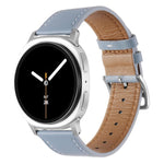 Stainless Steel Silver Buckle Genuine Leather Watch Band, For Samsung Galaxy Watch8 / Watch8 Classic