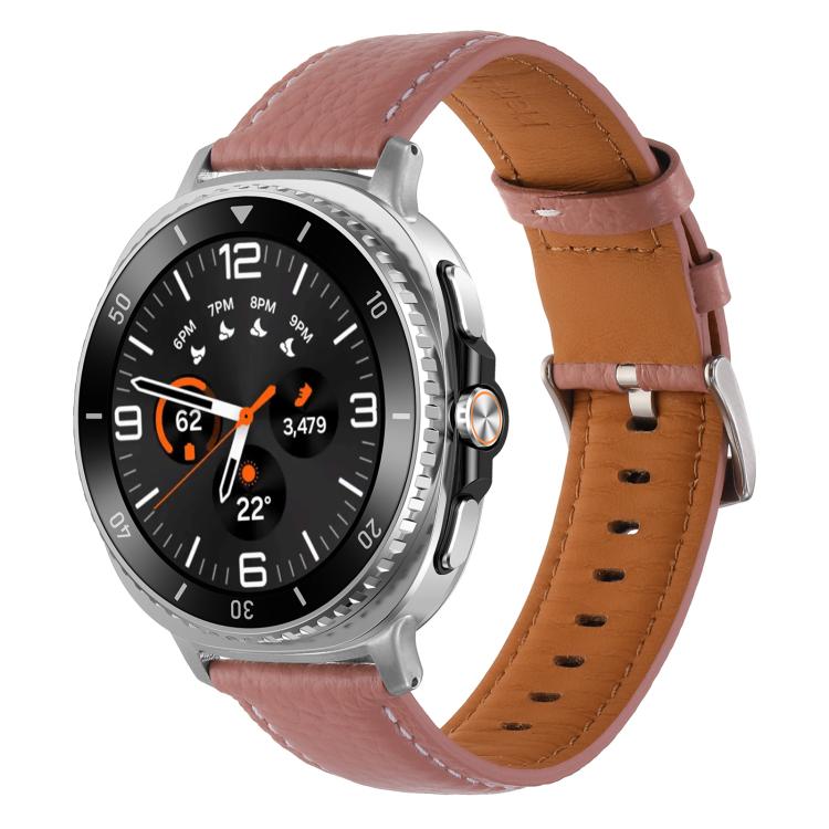 Lychee Texture Genuine Leather Watch Band, For Samsung Galaxy Watch8 / Watch8 Classic