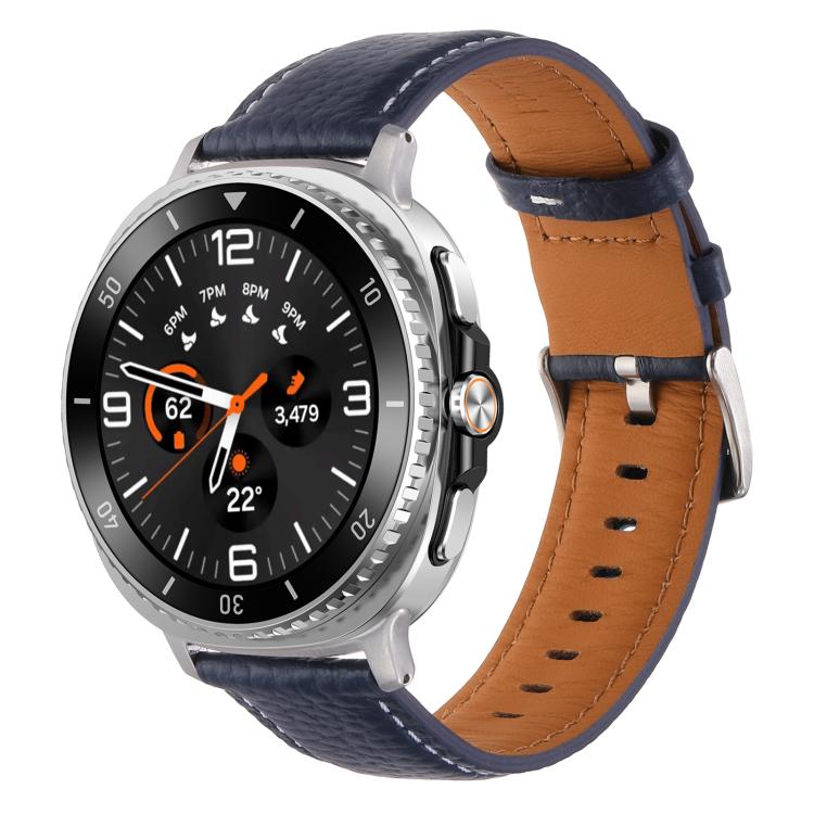 Lychee Texture Genuine Leather Watch Band, For Samsung Galaxy Watch8 / Watch8 Classic