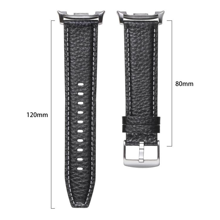Lychee Texture Genuine Leather Watch Band, For Samsung Galaxy Watch8 / Watch8 Classic