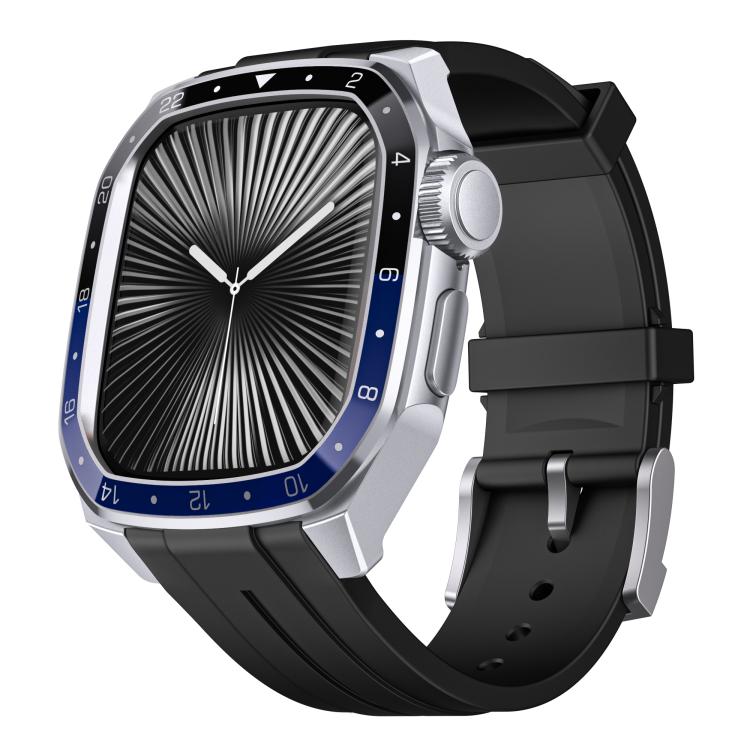 Scale Model Integrated Metal Frame Silicone Watch Band, For Apple Watch Series 10 46mm