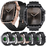 Scale Model Integrated Metal Frame Silicone Watch Band, For Apple Watch Series 10 46mm