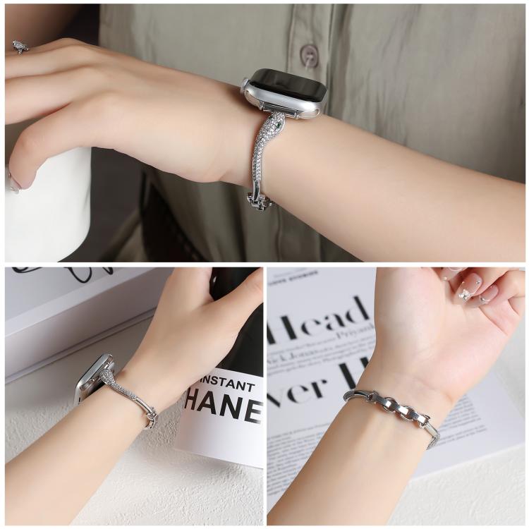 Copper Inlaid Zircon Snake Head Watch Band, For Apple Watch 46mm / 49mm / 45mm / 44mm, For Apple Watch 42mm / 41mm / 40mm / 38mm
