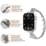 Copper Inlaid Zircon Leopard Head Watch Band, For Apple Watch 46mm / 49mm / 45mm / 44mm, For Apple Watch 42mm / 41mm / 40mm / 38mm
