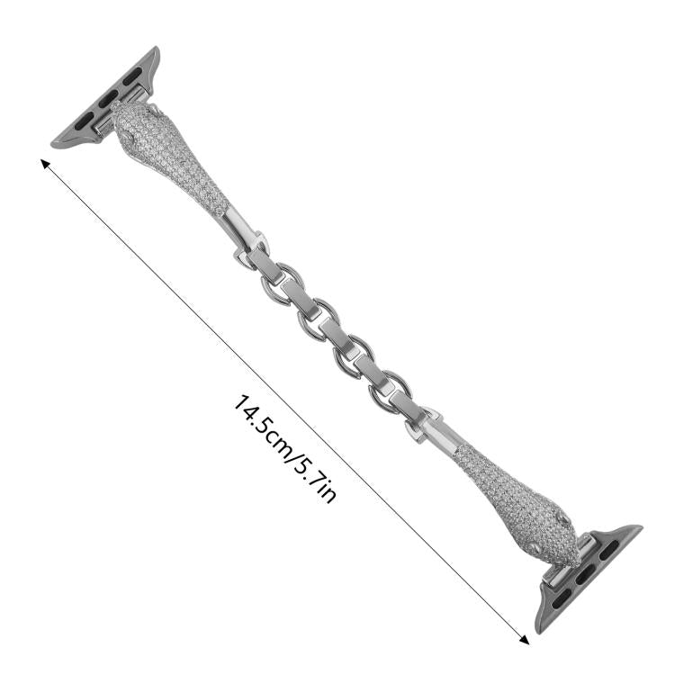 Copper Inlaid Zircon Leopard Head Watch Band, For Apple Watch 46mm / 49mm / 45mm / 44mm, For Apple Watch 42mm / 41mm / 40mm / 38mm