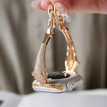 Copper Inlaid Zircon Leopard Head Watch Band, For Apple Watch 46mm / 49mm / 45mm / 44mm, For Apple Watch 42mm / 41mm / 40mm / 38mm