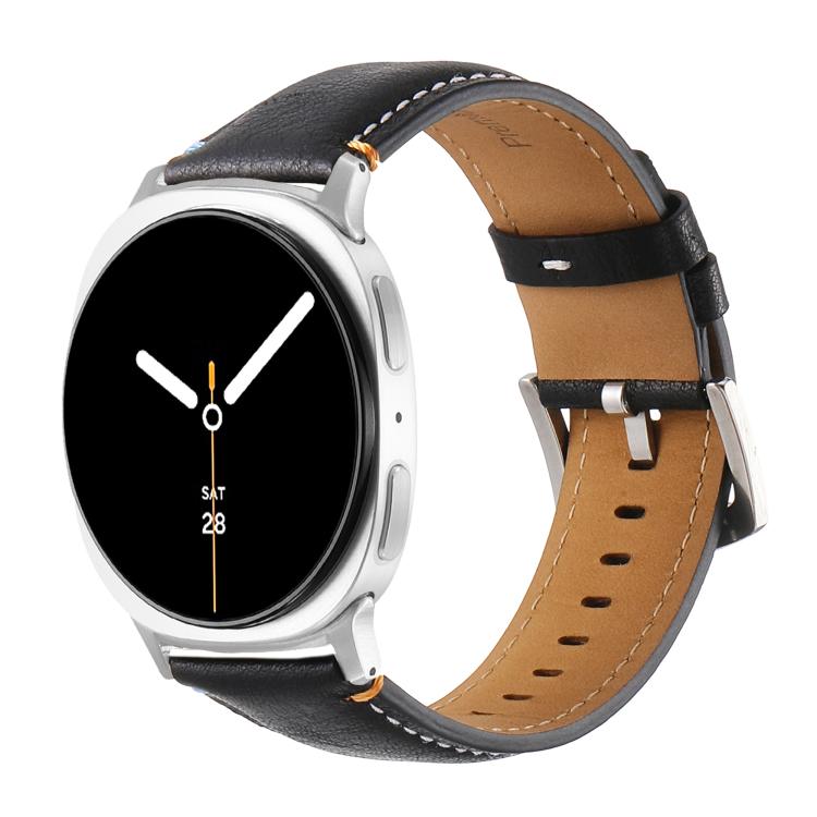 Stitched Genuine Leather Watch Band, For Samsung Galaxy Watch8 / Watch8 Classic