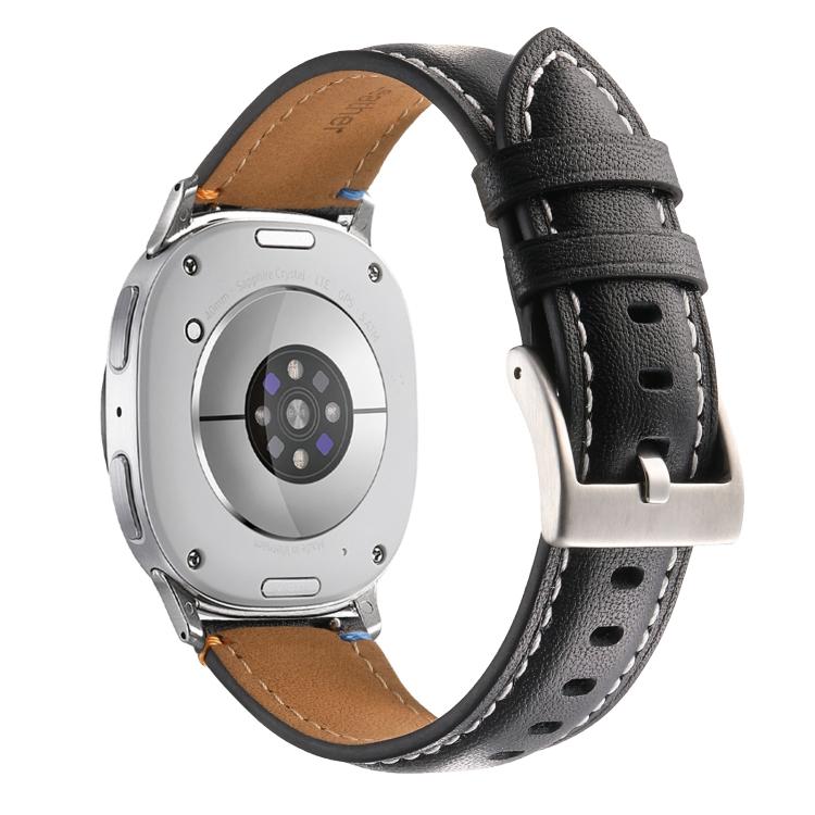 Stitched Genuine Leather Watch Band, For Samsung Galaxy Watch8 / Watch8 Classic