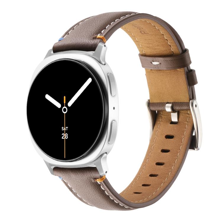 Stitched Genuine Leather Watch Band, For Samsung Galaxy Watch8 / Watch8 Classic