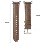 Stitched Genuine Leather Watch Band, For Samsung Galaxy Watch8 / Watch8 Classic