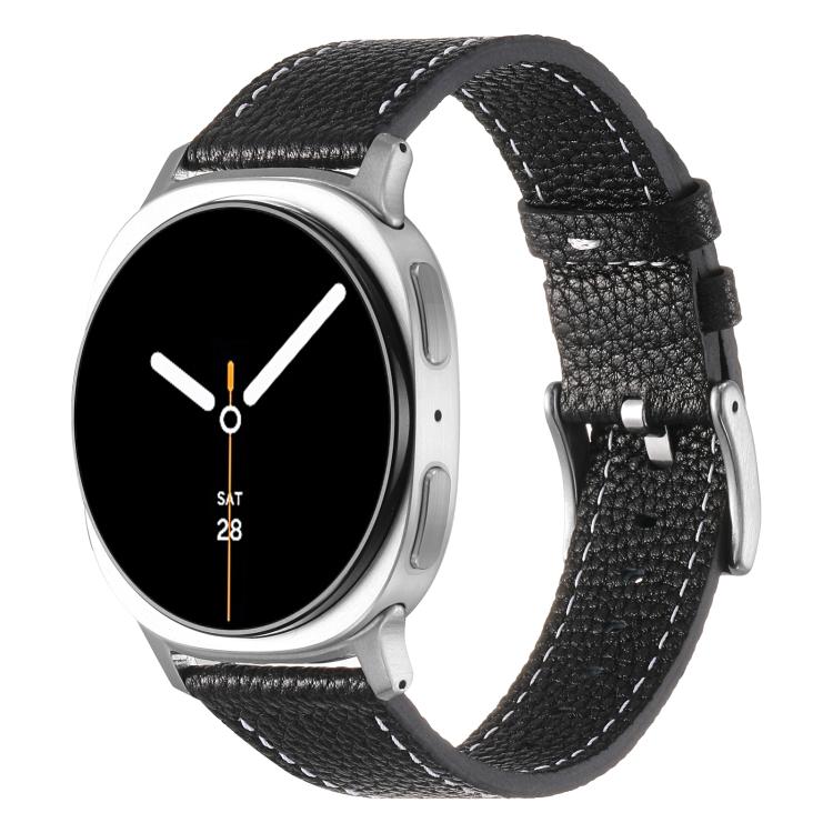 Double Sided Lychee Texture Leather Watch Band, For Samsung Galaxy Watch8 / Watch8 Classic