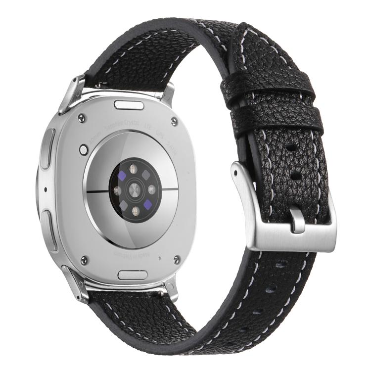 Double Sided Lychee Texture Leather Watch Band, For Samsung Galaxy Watch8 / Watch8 Classic