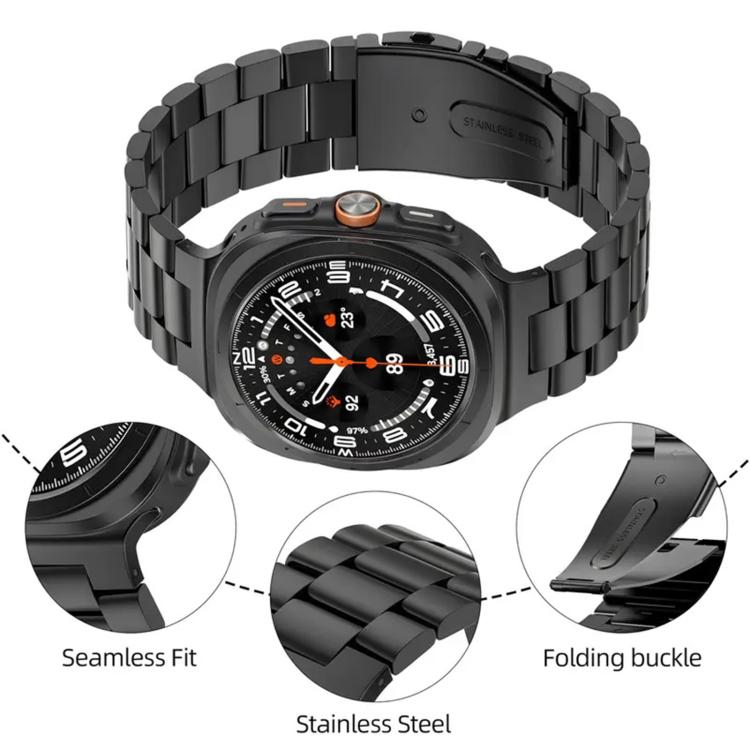 Integrated Three Beads Metal Titanium Watch Band, For Samsung Galaxy Watch8 / Watch8 Classic