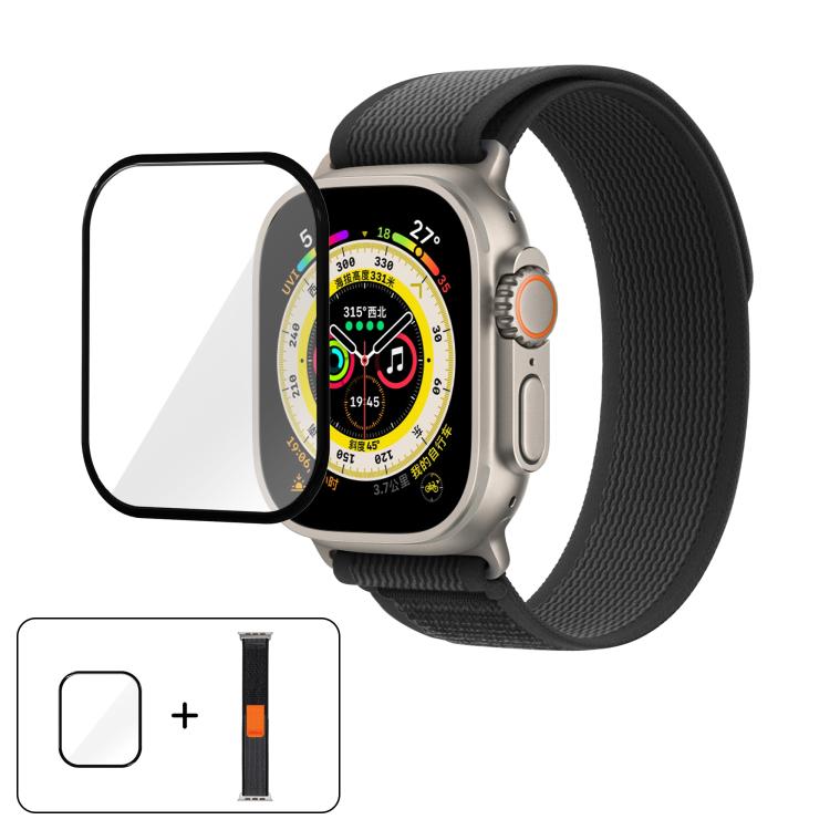 Wild Path Loop Nylon Watch Band with 3D Curved Film, For Apple Watch Series 10 46mm, For Apple Watch Series 10 42mm, For Apple Watch 6 / 5 / 4 / SE 44mm