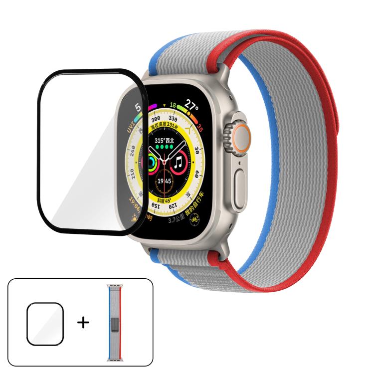Wild Path Loop Nylon Watch Band with 3D Curved Film, For Apple Watch Series 10 46mm, For Apple Watch Series 10 42mm, For Apple Watch 6 / 5 / 4 / SE 44mm
