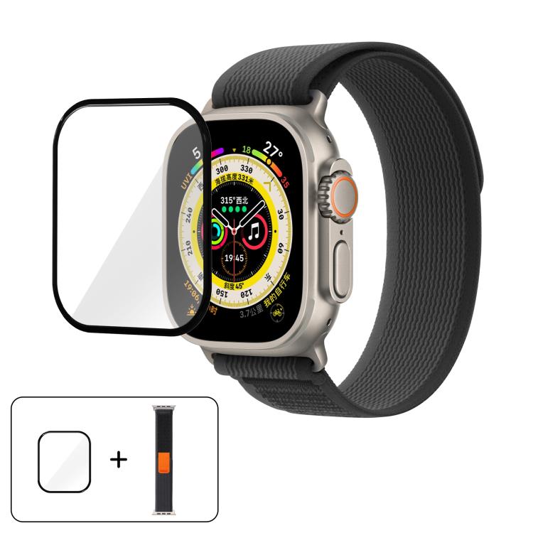 Wild Path Loop Nylon Watch Band with 3D Curved Film, For Apple Watch Series 9 / 8 / 7 41mm, For Apple Watch 3 / 2 / 1 38mm, For Apple Watch 3 / 2 / 1 42mm