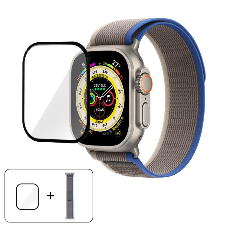 Wild Path Loop Nylon Watch Band with 3D Curved Film, For Apple Watch Series 9 / 8 / 7 41mm, For Apple Watch 3 / 2 / 1 38mm, For Apple Watch 3 / 2 / 1 42mm