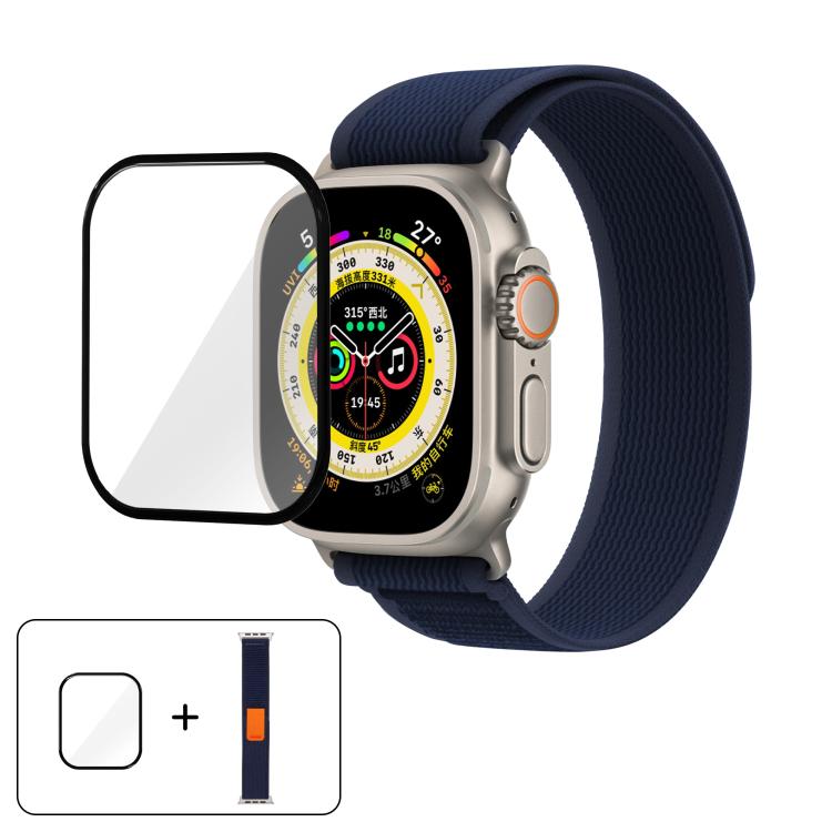Wild Path Loop Nylon Watch Band with 3D Curved Film, For Apple Watch Series 9 / 8 / 7 41mm, For Apple Watch 3 / 2 / 1 38mm, For Apple Watch 3 / 2 / 1 42mm