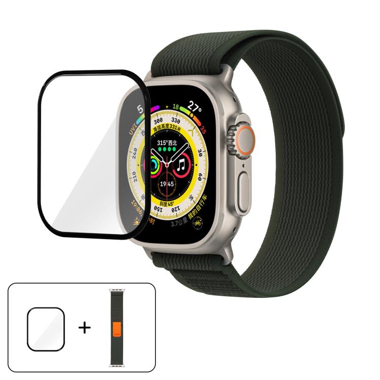 Wild Path Loop Nylon Watch Band with 3D Curved Film, For Apple Watch Series 9 / 8 / 7 41mm, For Apple Watch 3 / 2 / 1 38mm, For Apple Watch 3 / 2 / 1 42mm