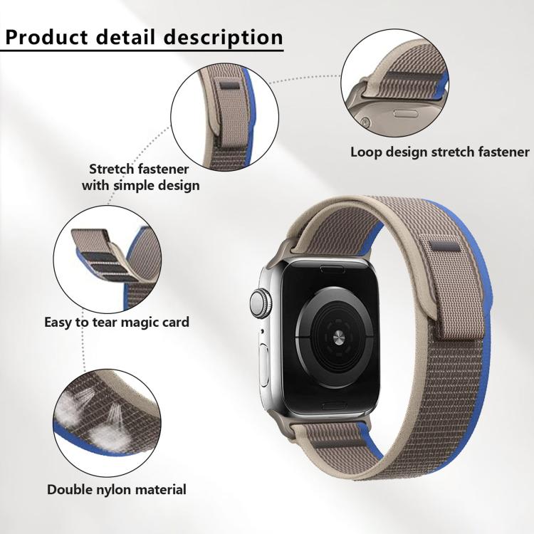 Wild Path Loop Nylon Watch Band with 3D Curved Film, For Apple Watch Series 9 / 8 / 7 41mm, For Apple Watch 3 / 2 / 1 38mm, For Apple Watch 3 / 2 / 1 42mm