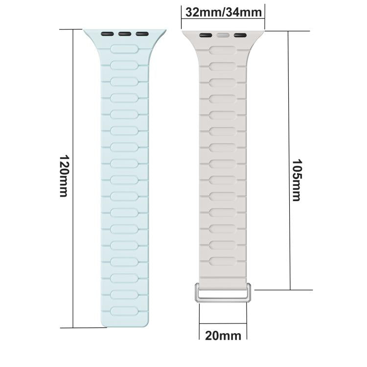 I-Shaped Magnetic Silicone Watch Band, For Apple Watch 46mm / 49mm / 45mm / 44mm, For Apple Watch 42mm / 41mm / 40mm / 38mm