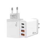 شاحن هاتف محمول TE-PD44 بأربعة منافذ مزدوج USB-A مزدوج Type-C، قابس الاتحاد الأوروبي، قابس الولايات المتحدة