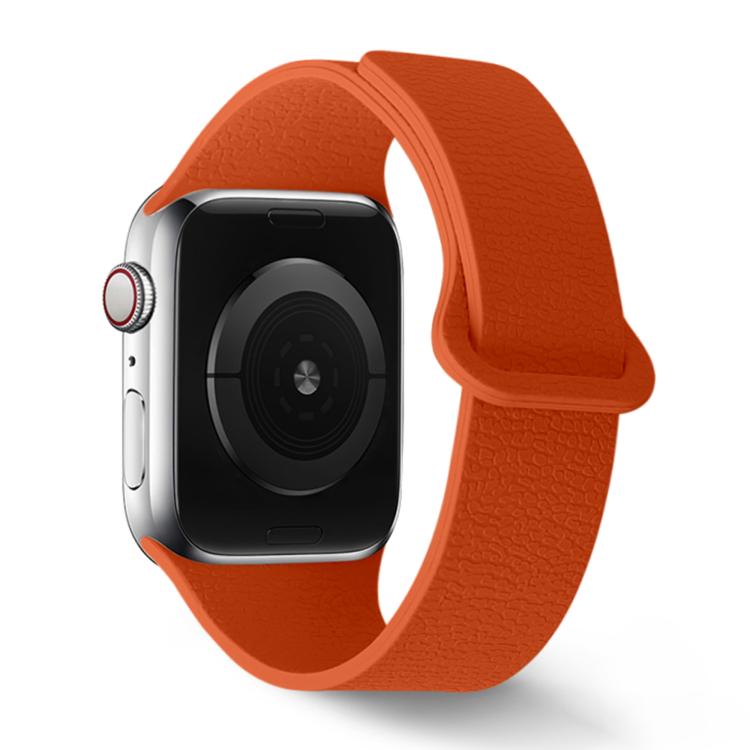 Lychee Pattern Magnetic Loop Silicone Watch Band, For Apple Watch 46mm / 49mm / 45mm / 44mm, For Apple Watch 42mm / 41mm / 40mm / 38mm