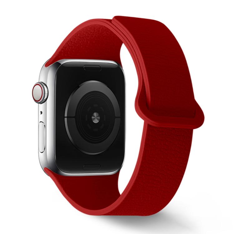 Lychee Pattern Magnetic Loop Silicone Watch Band, For Apple Watch 46mm / 49mm / 45mm / 44mm, For Apple Watch 42mm / 41mm / 40mm / 38mm