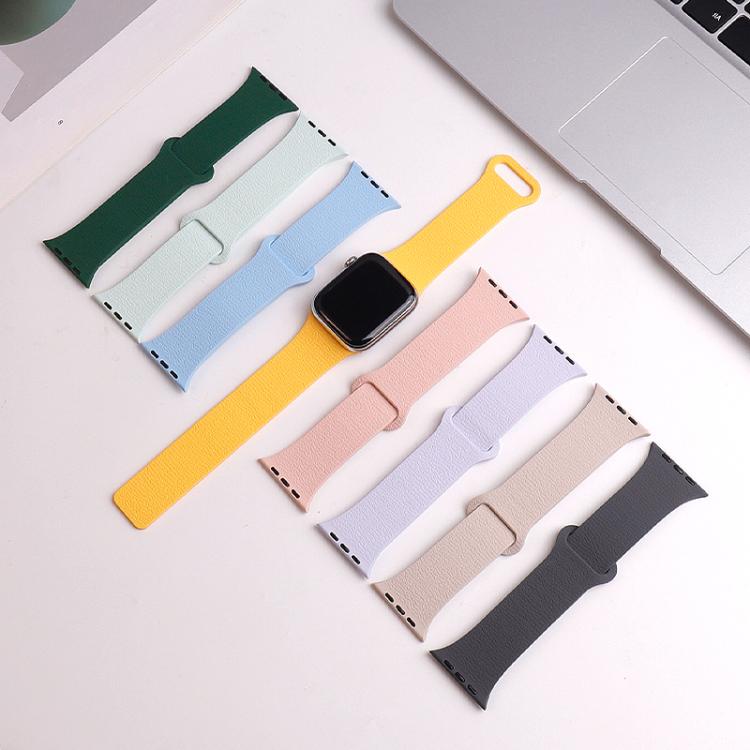 Lychee Pattern Magnetic Loop Silicone Watch Band, For Apple Watch 46mm / 49mm / 45mm / 44mm, For Apple Watch 42mm / 41mm / 40mm / 38mm